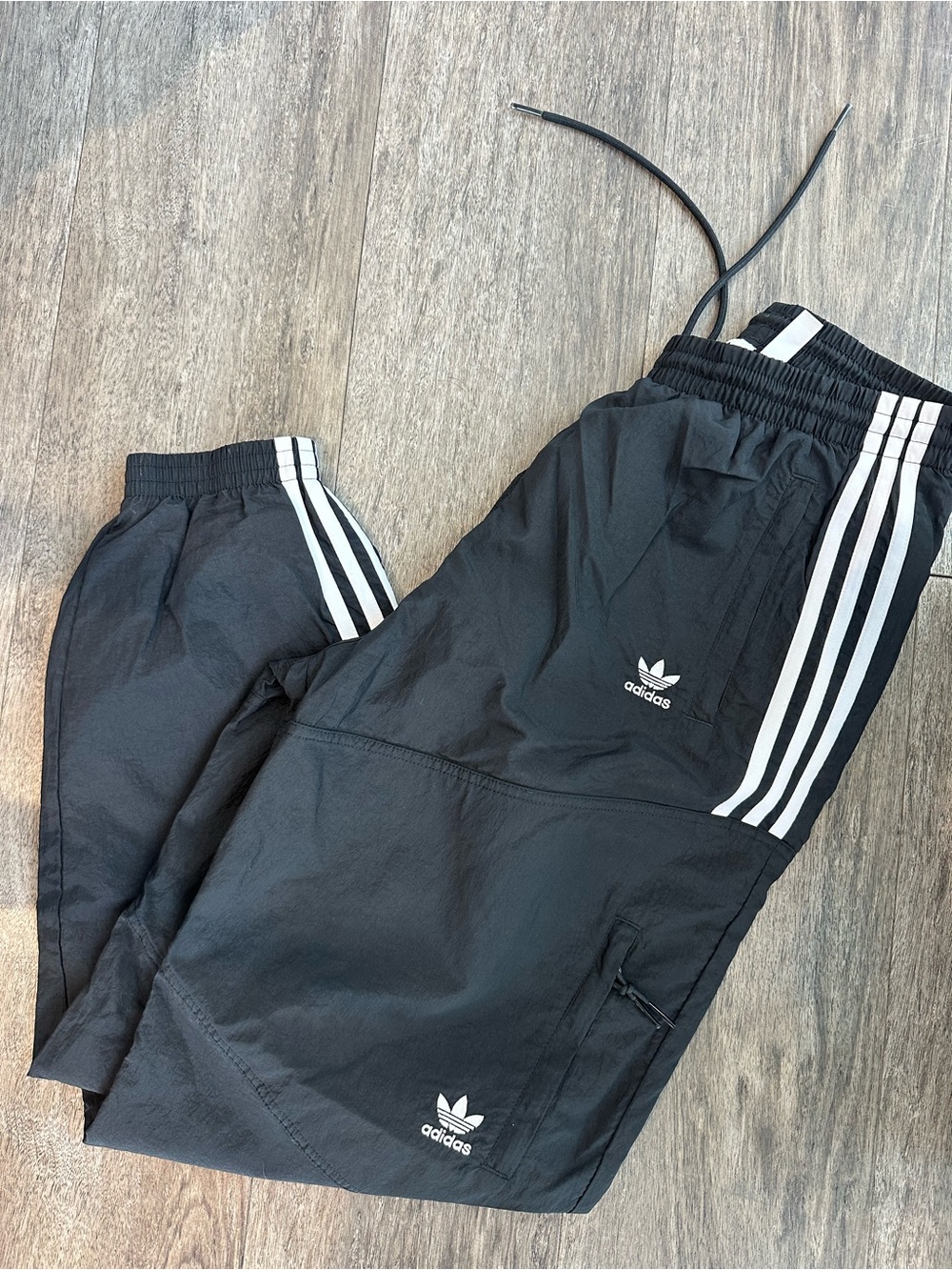 adidas Primegreen Black Track Pants with White Three-Stripe Detail and Logo